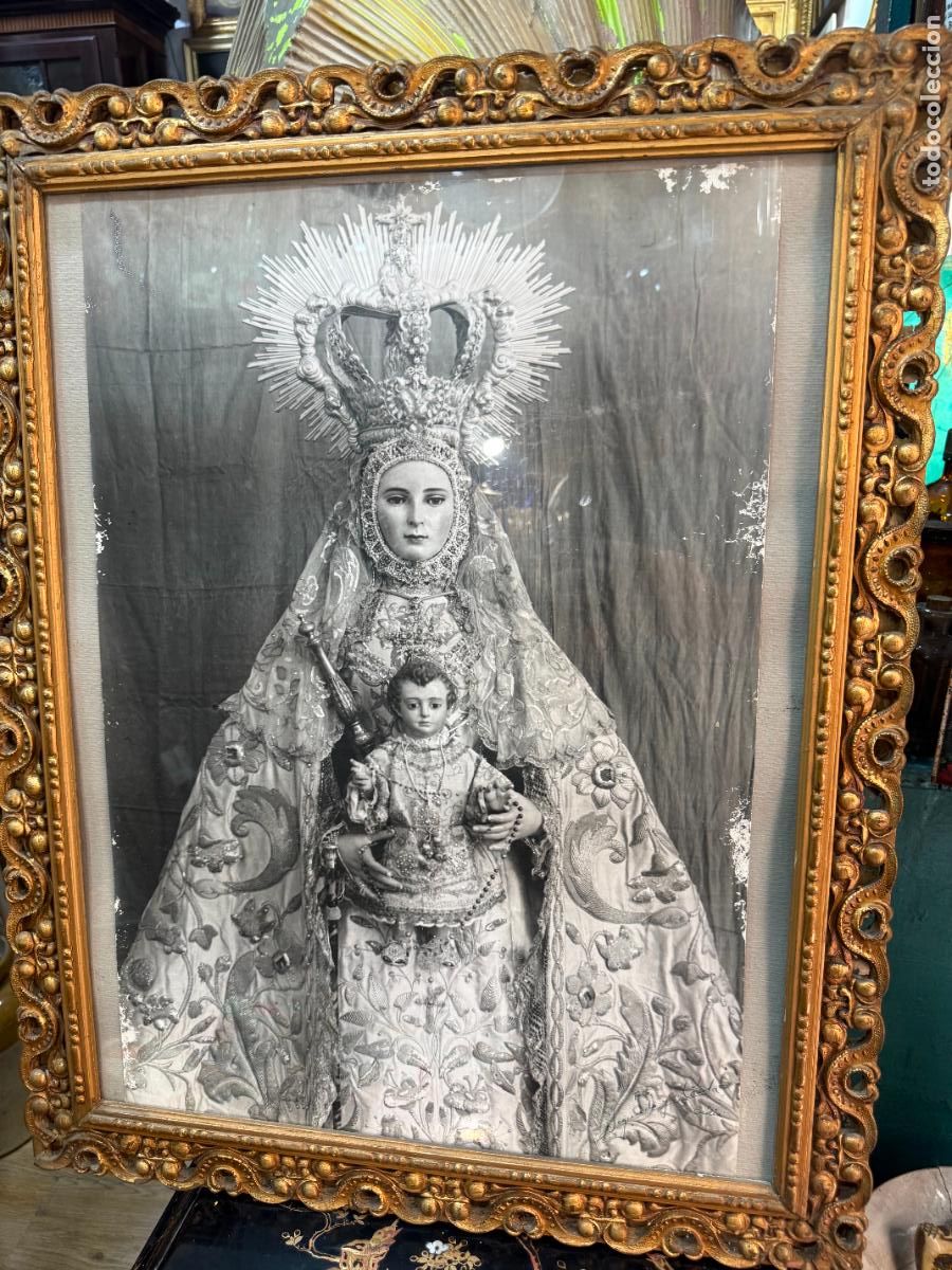 Antig&uuml;edades: ANTIGUA FOTOGRAFIA VIRGEN DEL ROSARIO PATRONA DE CADIZ - MEDIDA MARCO 70X55 CM - RELIGIOSO