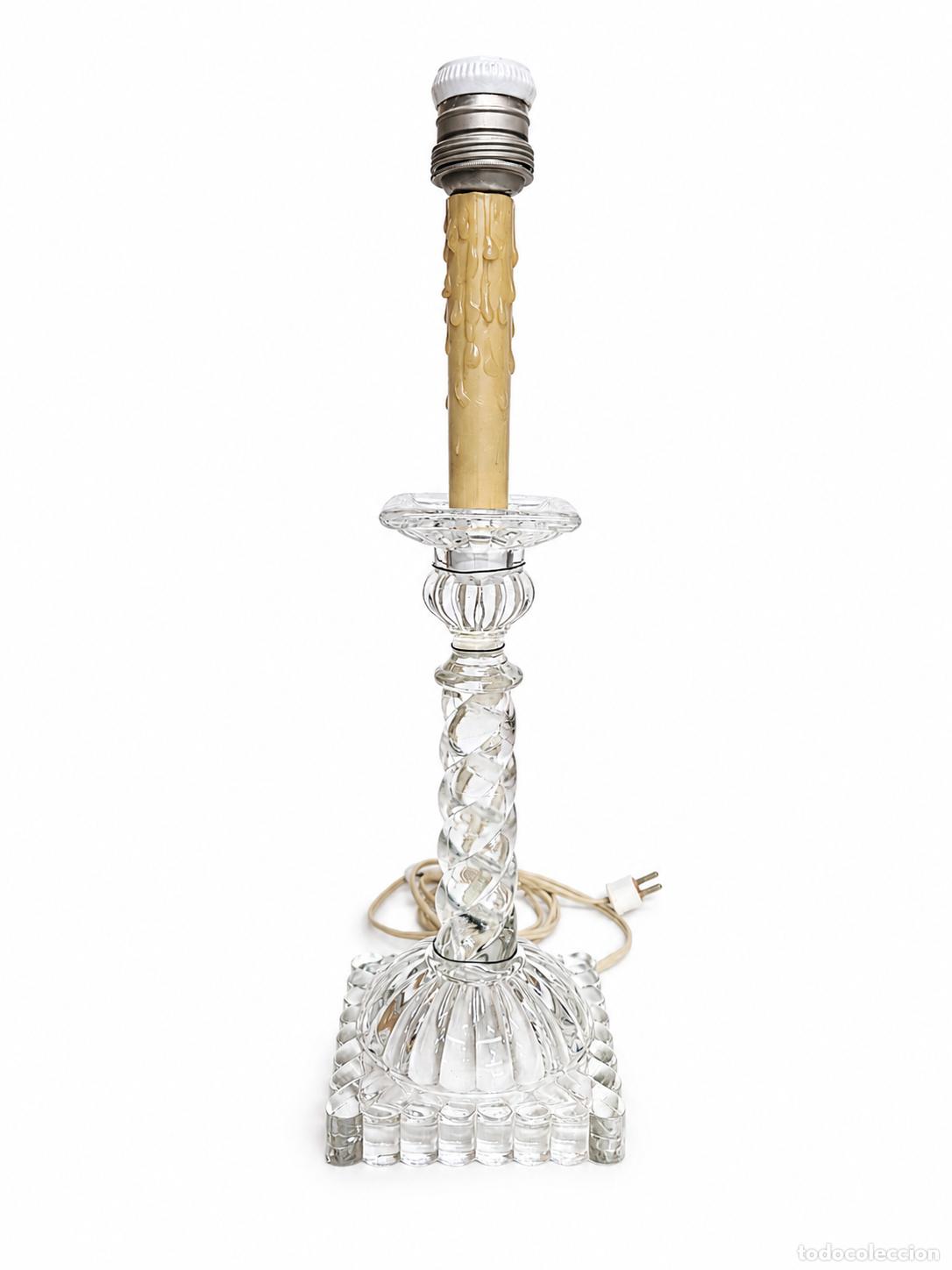 Antig&uuml;edades: L&aacute;mpara de Sobremesa Estilo Baccarat, Candelabro - Cristal Prensado