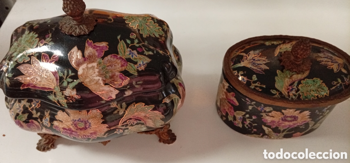 Antiques: JOYERO DE PORCELANA SATSUMA DE HONG KONG