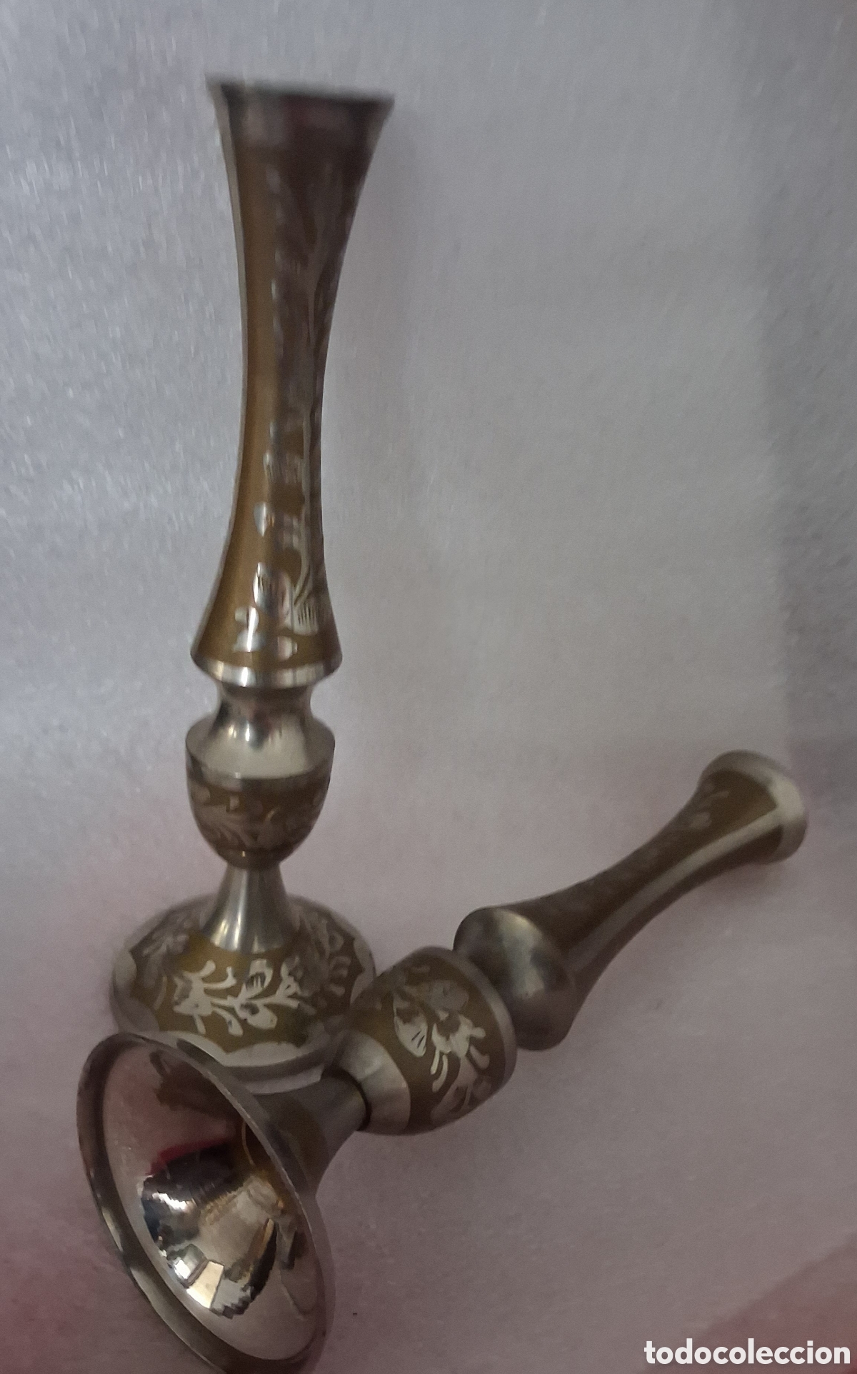 Antig&uuml;edades: Pareja floreros aleaci&oacute;n bronce - Foto 5