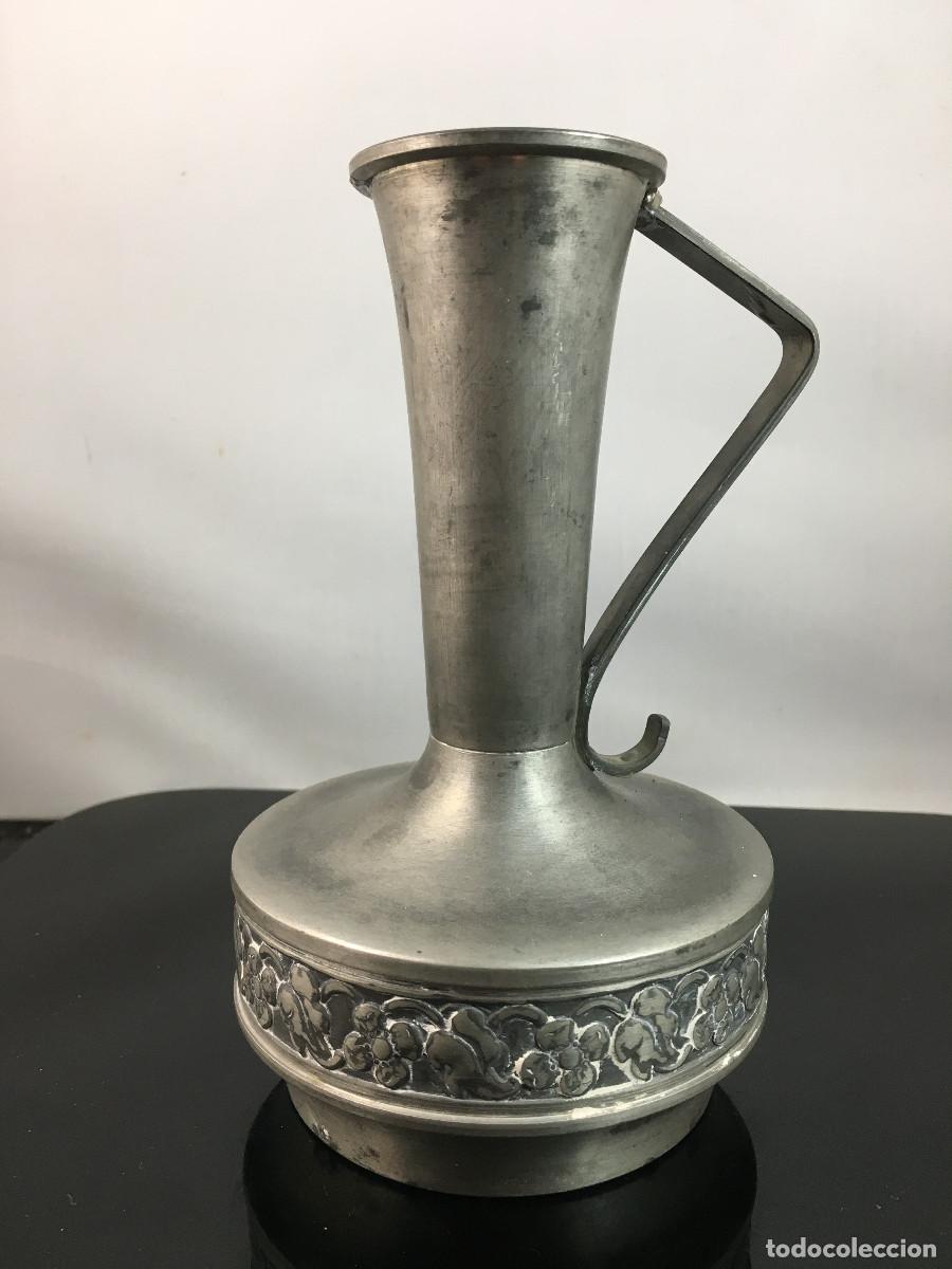 Antig&uuml;edades: Jarra n&oacute;rdica. Peltre. Norwegian Tinn Pewter. sello ODEL en Base.