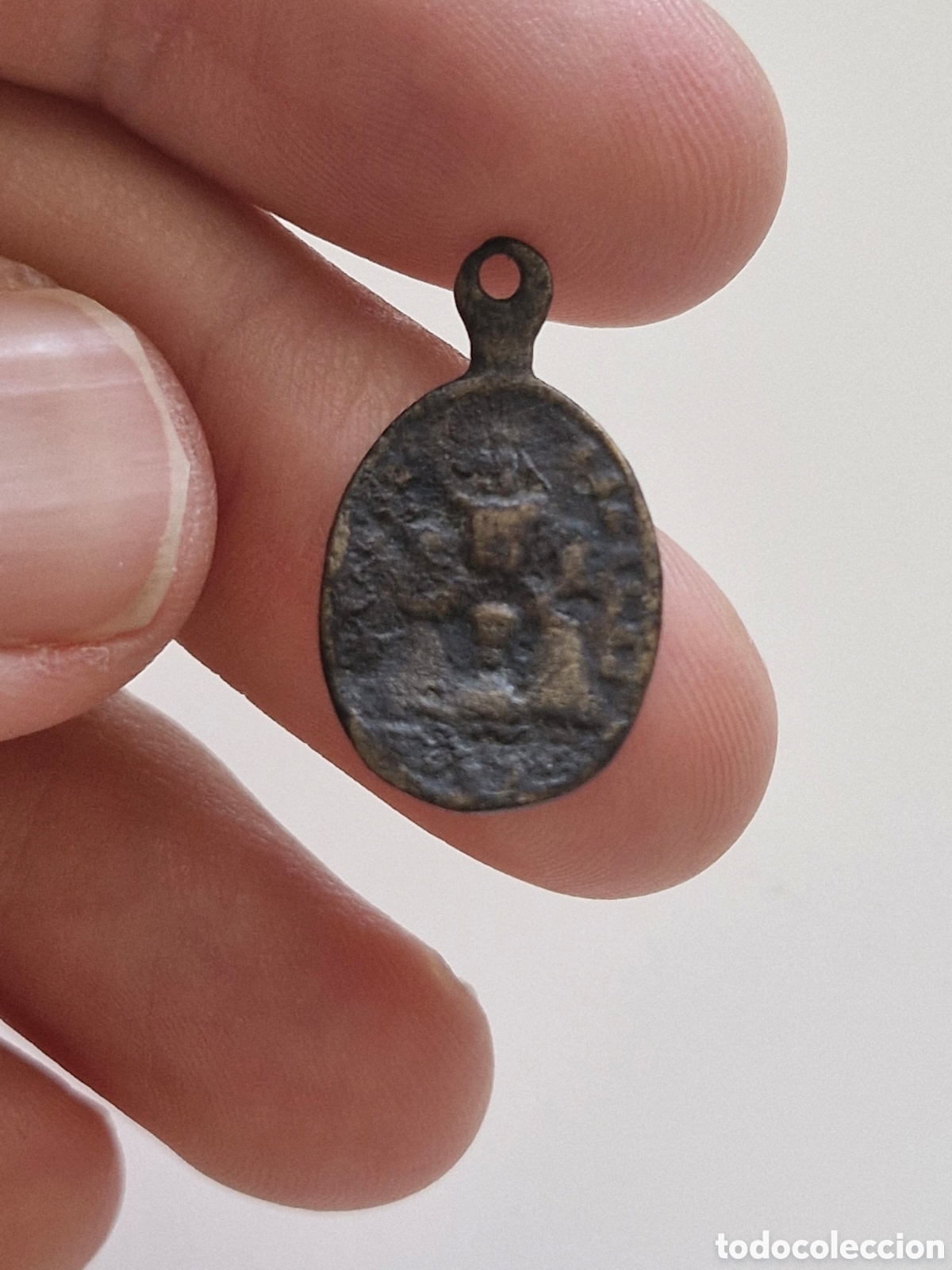 Antig&uuml;edades: Medalla religiosa antigua de bronce - Siglo XVII / XVIII