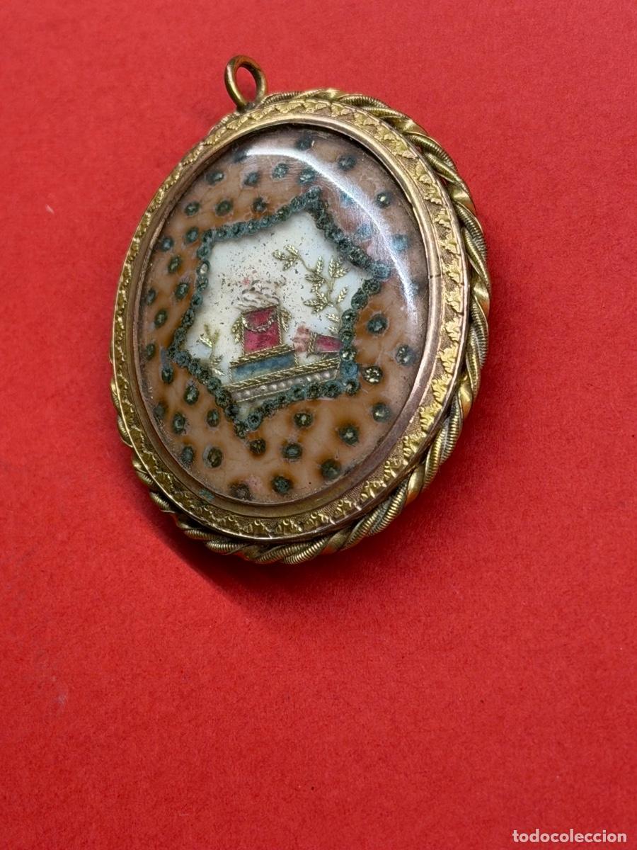 Antig&uuml;edades: ANTIGUO RELICARIO COLGANTE FRANCIA HACIA 1800 ORMOLU BA&Ntilde;&Oacute; DE ORO