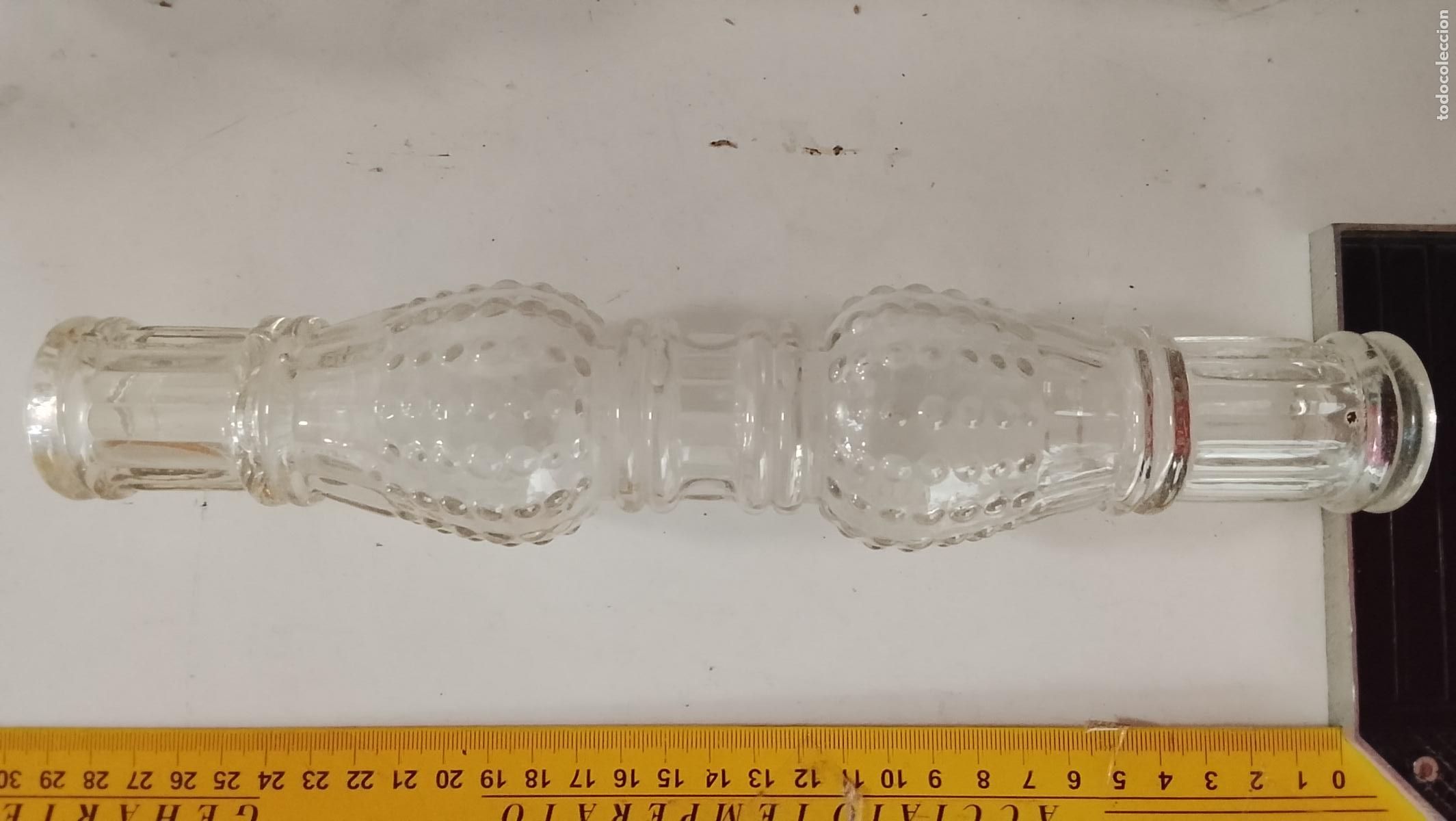 Antig&uuml;edades: Repuesto de l&aacute;mpara de cristal cuerpo m&oacute;dulo central 27,6 CM mas piezas en este perfil