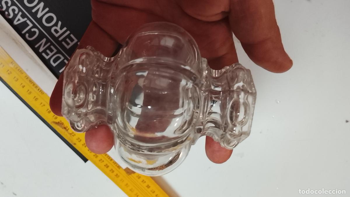 Antig&uuml;edades: Repuesto de l&aacute;mpara de cristal cuerpo m&oacute;dulo central 9 CM aproximados mas piezas en este perfil