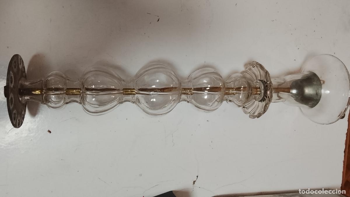 Antig&uuml;edades: Repuesto de l&aacute;mpara de cristal cuerpo m&oacute;dulo central 54,5 CM aproximados mas piezas en este perfil