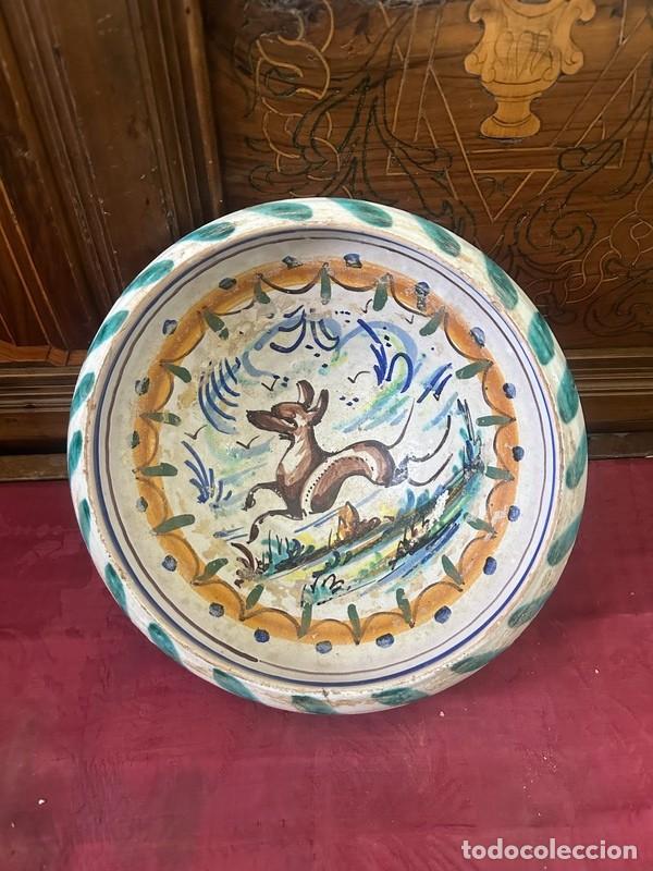 Antig&uuml;edades: ANTIGUO LEBRILLO DE TRIANA , DECORACI&Oacute;N CON MOTIVO DE ZORRO