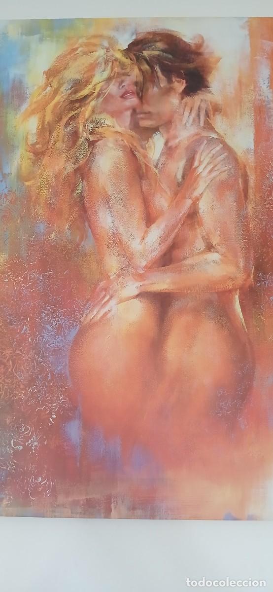 Antig&uuml;edades: Antiguio cuadro motivos romantico pintado sobre papel