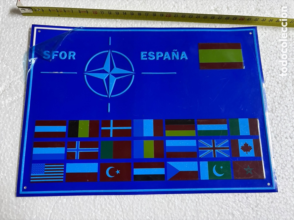 Antig&uuml;edades: PLACA MET&Aacute;LICA O CARTEL MILITAR MISI&Oacute;N SFOR