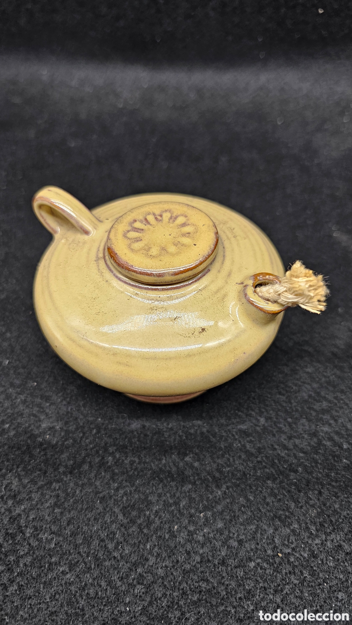 Antig&uuml;edades: L&aacute;mpara de cer&aacute;mica de aceite - Foto 2