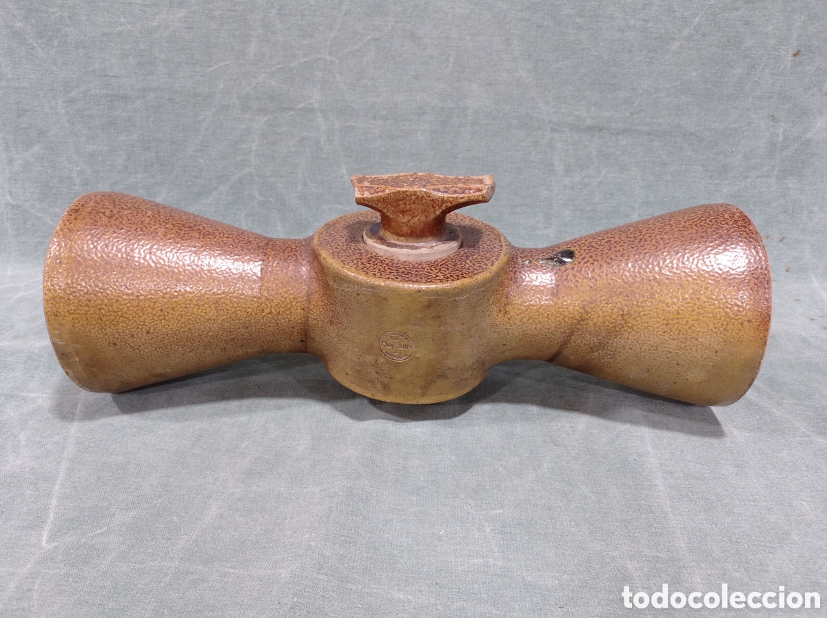 Antiques: ANTIGUA Y TREMENDA LLAVE DE PASO EN GRES - LA CER&Aacute;MICA DE ELOY SILI&Oacute; - VALLADOLID