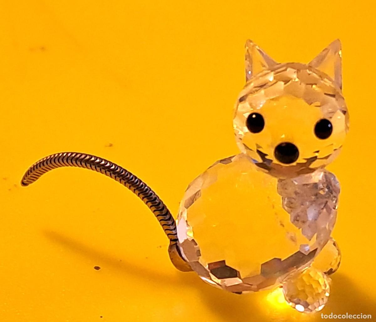 Antig&uuml;edades: MINI GATO DE LA COLECCION SWAROVSKI SILVER CRYSTAL (MODELO 010011)