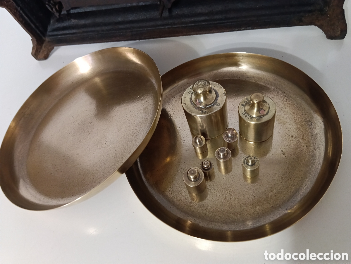 Antig&uuml;edades: Balanza bronce con pesas - Foto 11