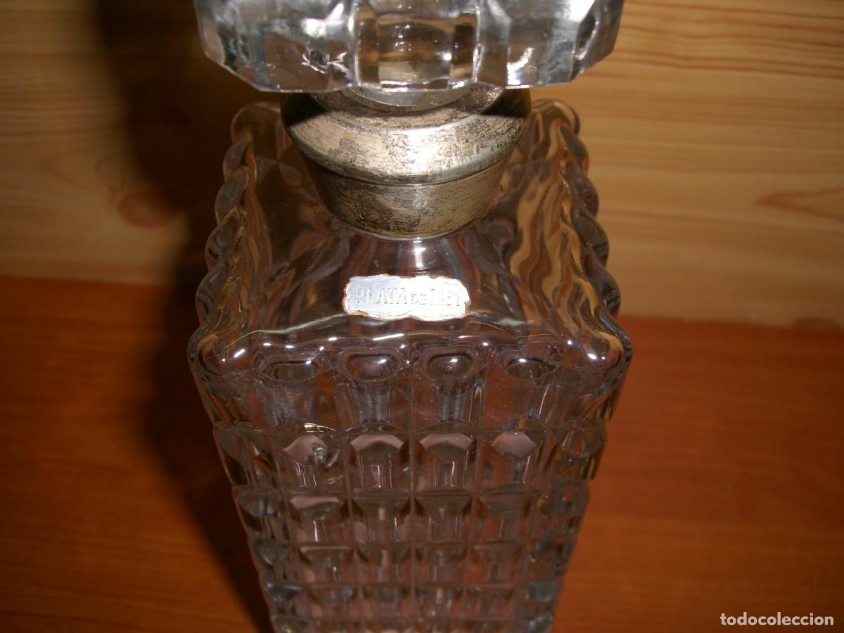 Antig&uuml;edades: BOTELLA LICORERA CRISTAL Y PLATA - Foto 4
