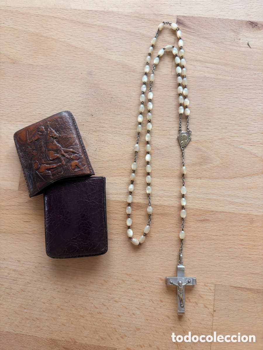 Antig&uuml;edades: Rosario Virgen piel Santiago ap&oacute;stol y Virgen