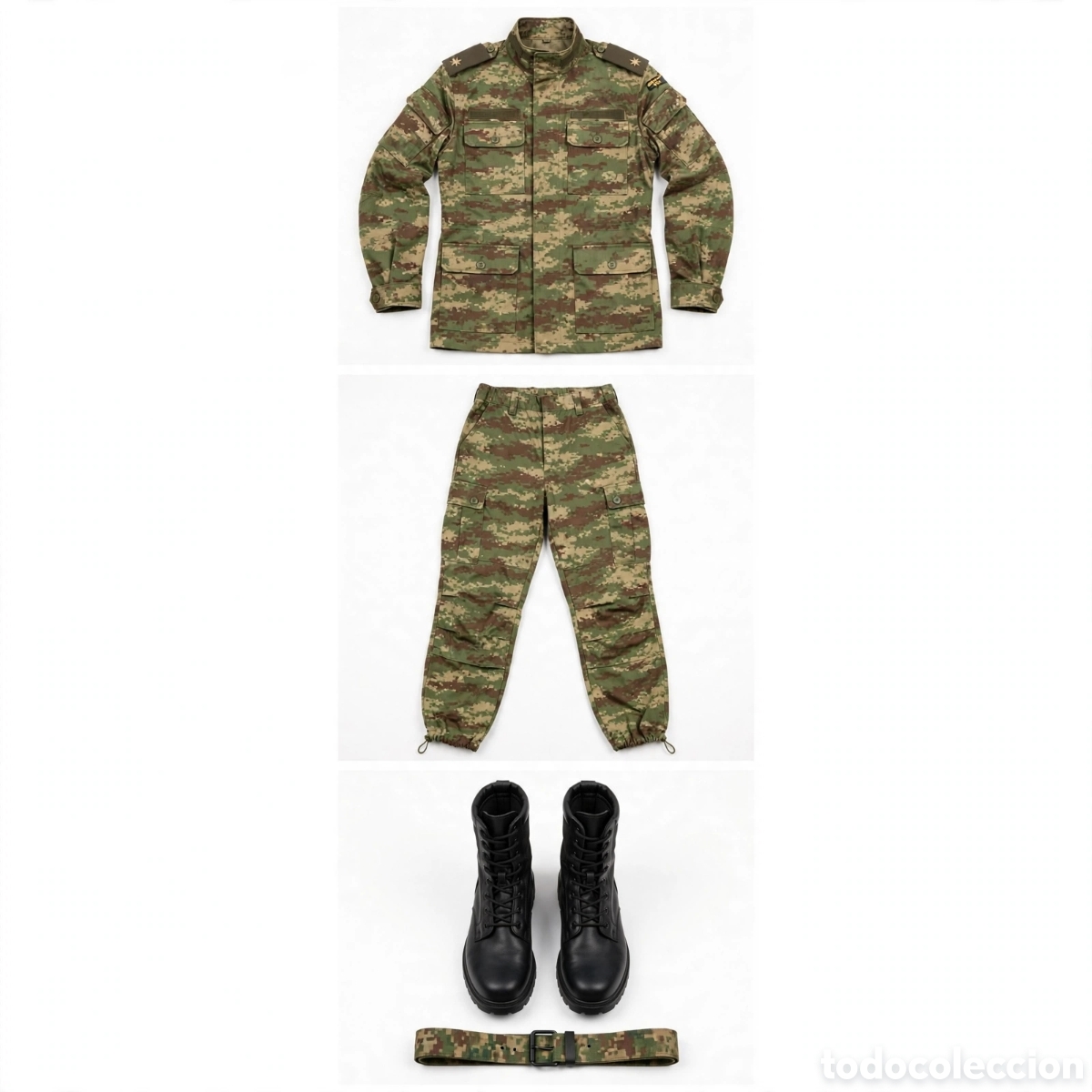 Antig&uuml;edades: Lote completo original Ej&eacute;rcito Espa&ntilde;ol a&ntilde;os 90, Talla 52/70 (L/XL - 1,75-1,82m / 85-95kg): - Guerr