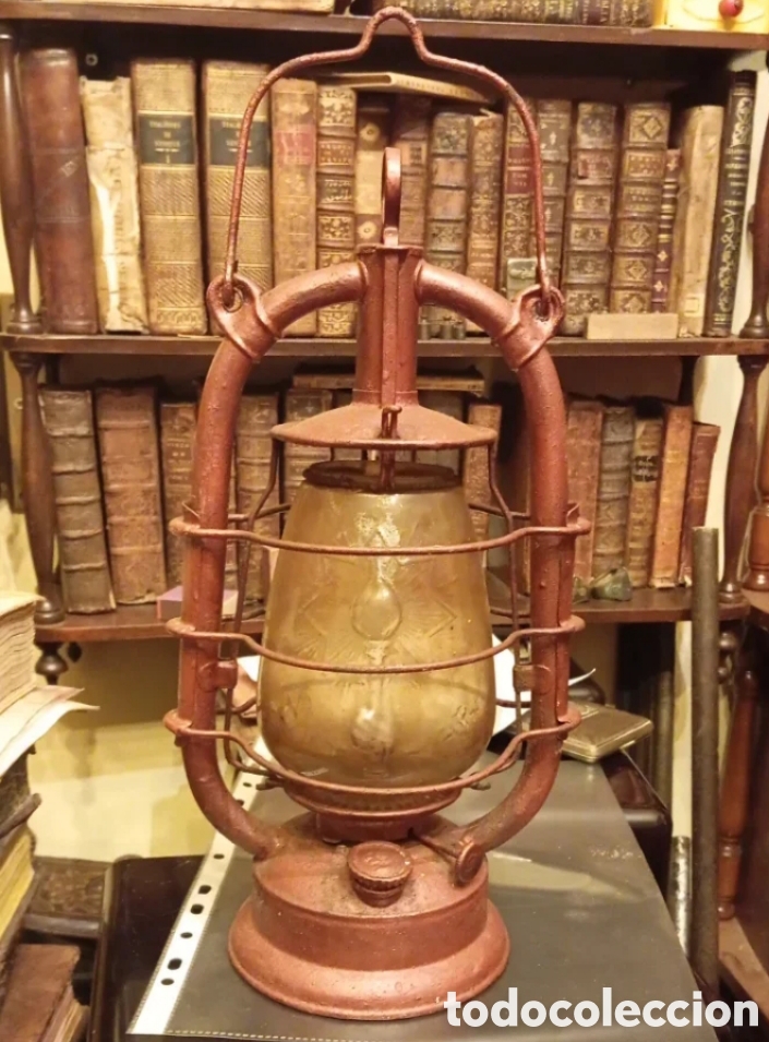 Antig&uuml;edades: Farol de queroseno antiguo Alem&aacute;n Fuerhand 1910-19