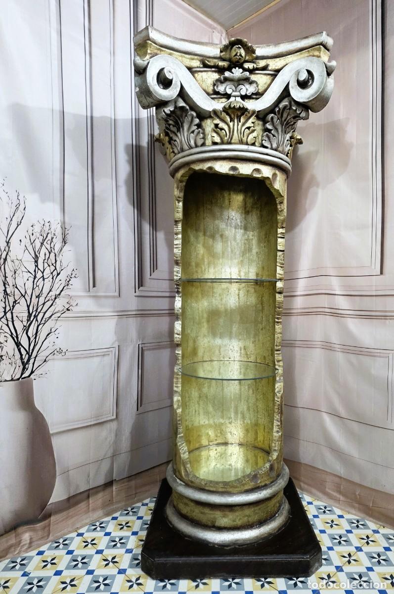 Antig&uuml;edades: Vitrina decorativa con forma de columna - Foto 4