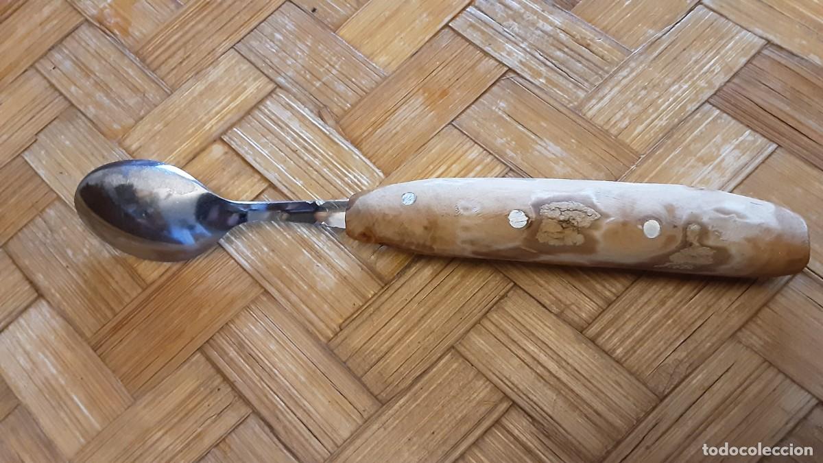 Antig&uuml;edades: Cucharilla con mango de madera de boj - Foto 2