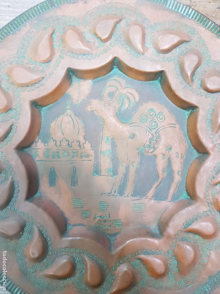 Antig&uuml;edades: ANTIGUO PLATO ARABE DE COBRE - Foto 2