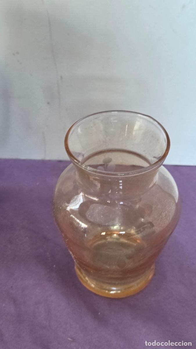 Antig&uuml;edades: jarron de cristal marron