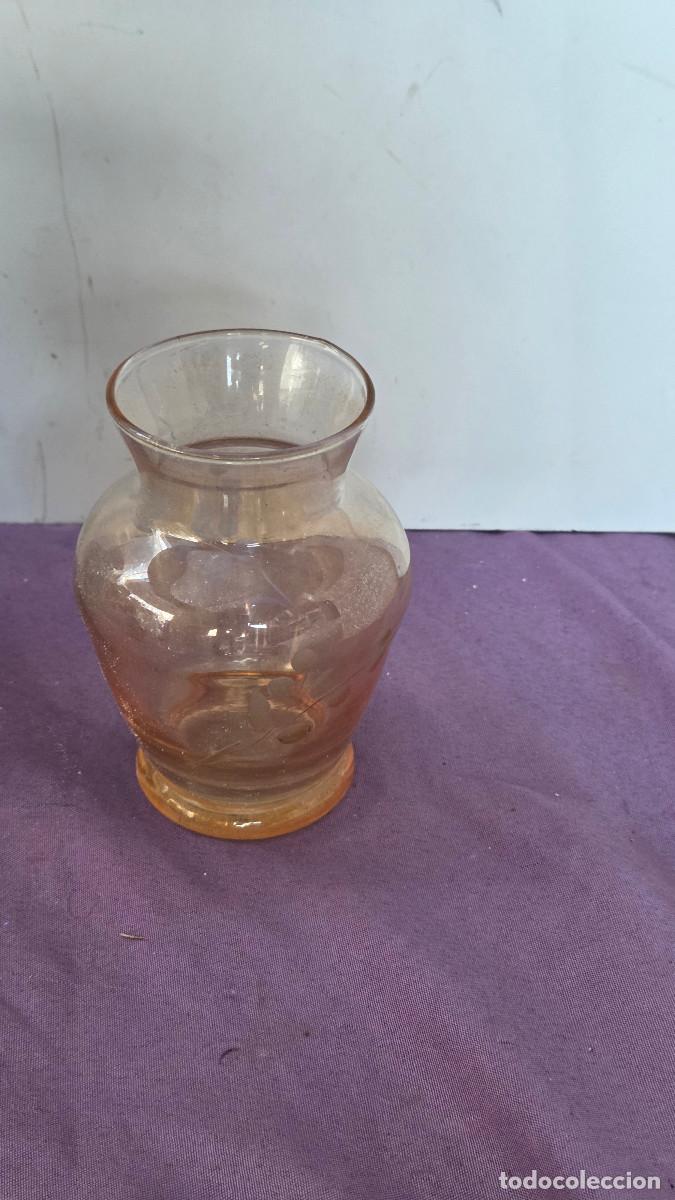 Antig&uuml;edades: jarron de cristal marron - Foto 2