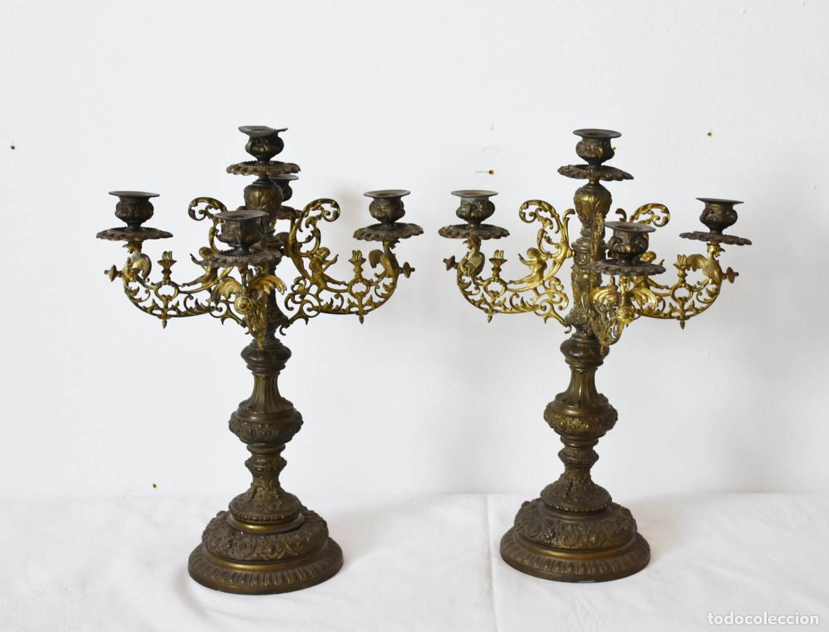 Antig&uuml;edades: Pareja de candelabros 5 luces