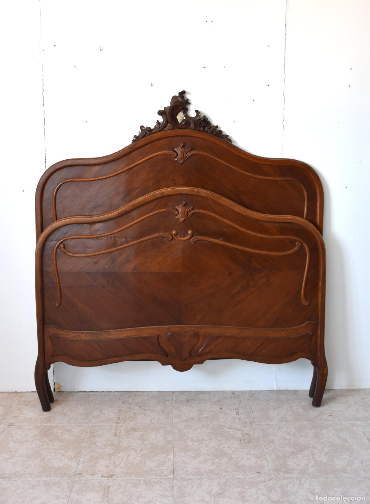 Antiquit&auml;ten: Cama antigua Luis XV madera palma de nogal