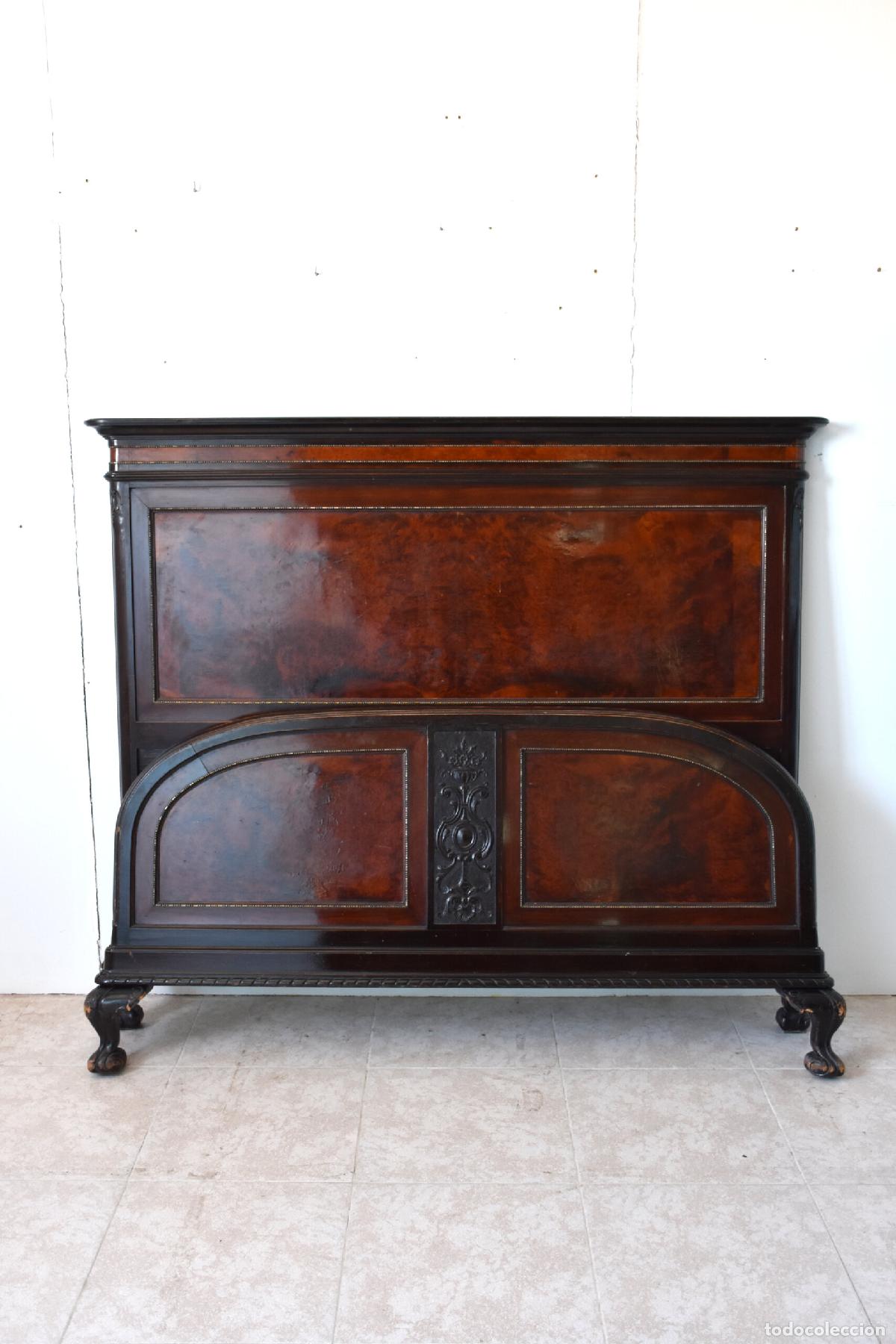 Antig&uuml;edades: Cama antigua madera estilo Reina Ana