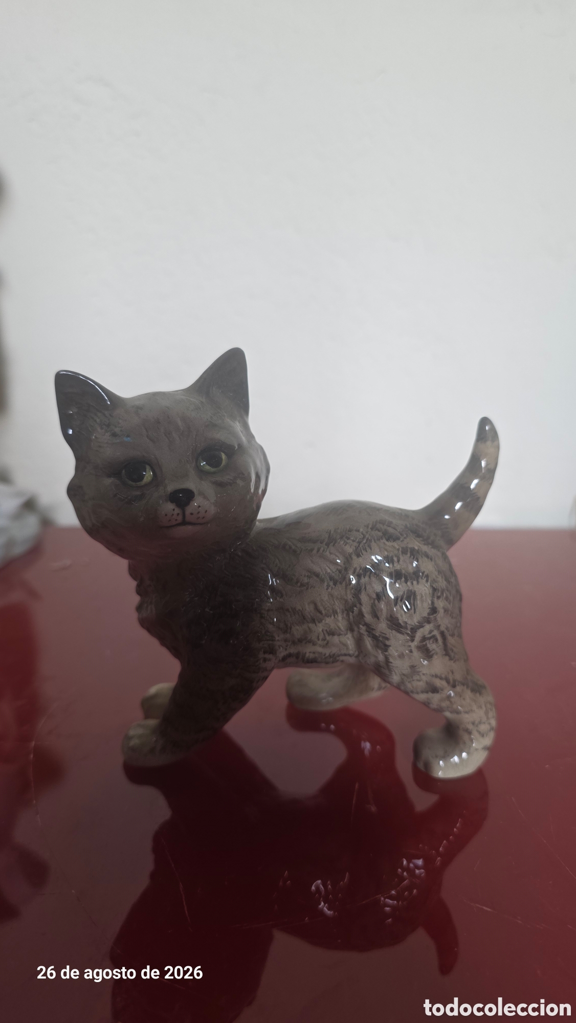Antig&uuml;edades: Figura gatito porcelana inglesa beswick