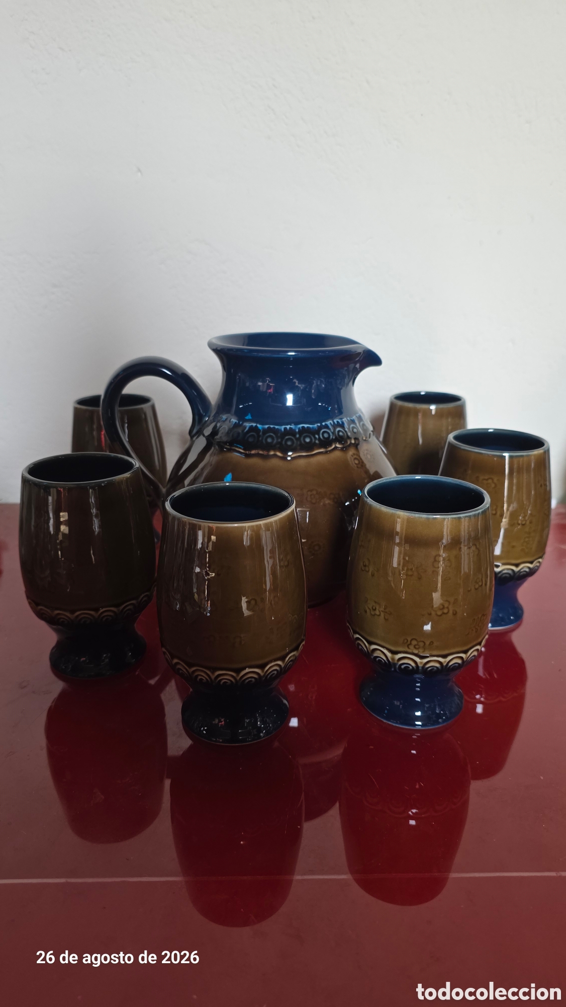 Antig&uuml;edades: Jarra y 6 vasos porcelana alemana rosenthal