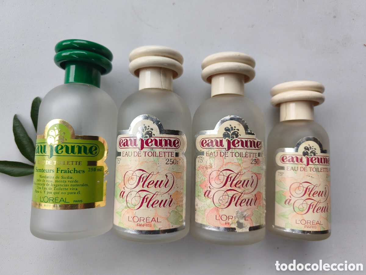 Antig&uuml;edades: Lote 4 Frascos Eau Jeune L'Or&eacute;al Vintage