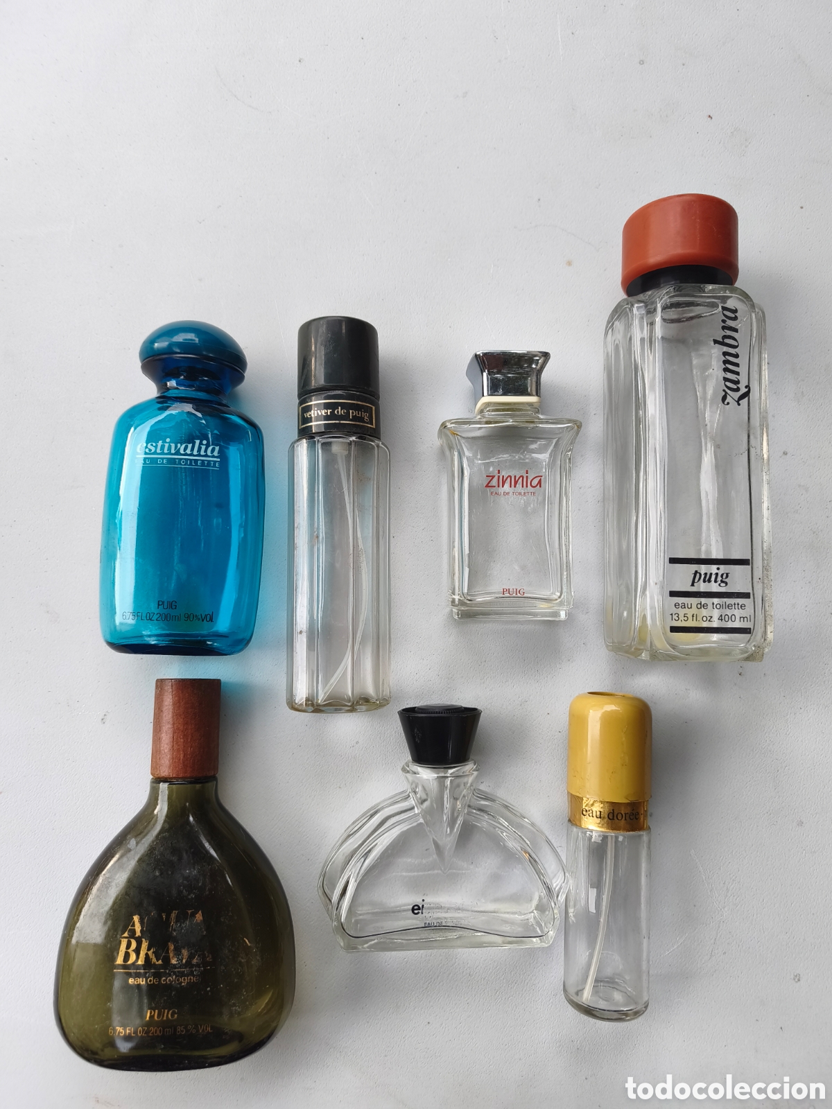 Antig&uuml;edades: Gran Lote 7 Frascos Perfume Vintage Puig Espa&ntilde;a