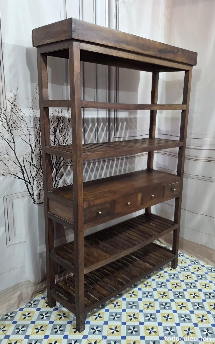 Antig&uuml;edades: Estanter&iacute;a de madera maciza - Foto 5