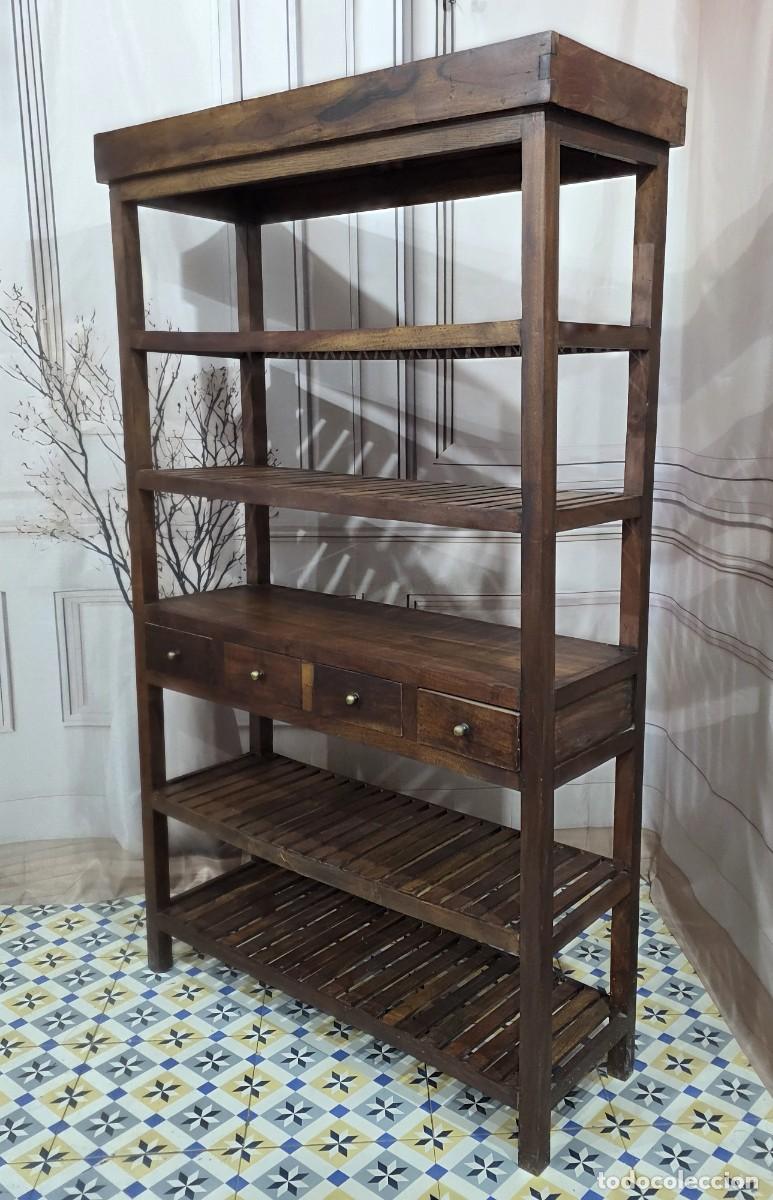 Antig&uuml;edades: Estanter&iacute;a de madera maciza - Foto 6