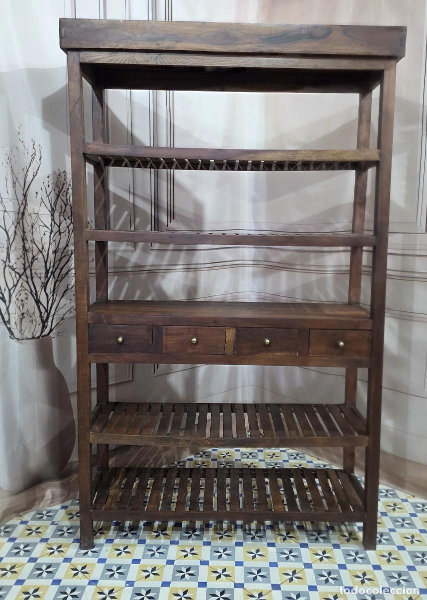 Antiguidades: Estanter&iacute;a de madera maciza
