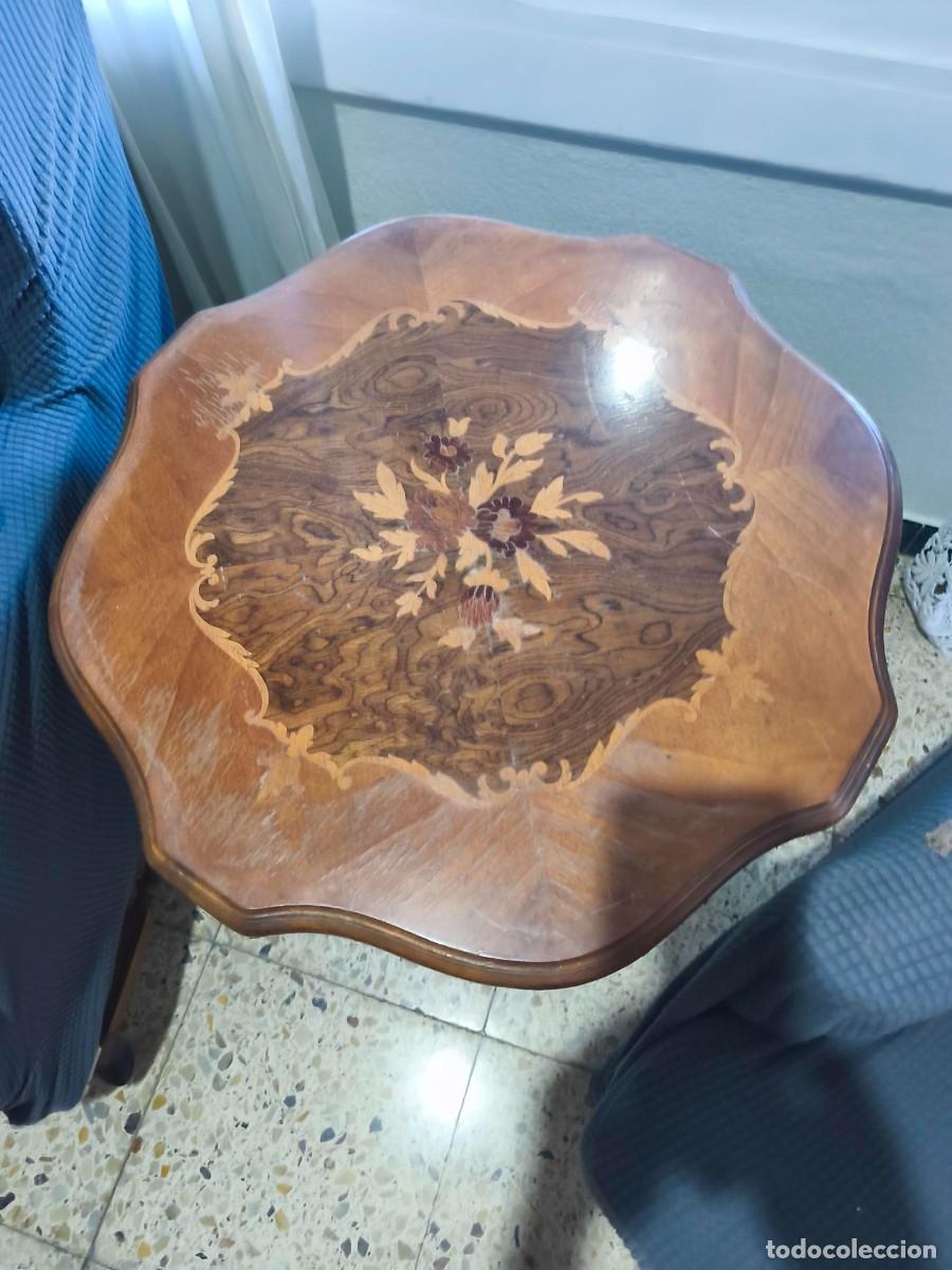 Antig&uuml;edades: mesilla auxiliar de marqueteria - Foto 4