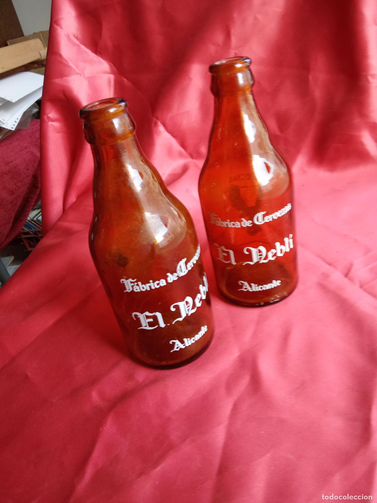 Antig&uuml;edades: Pareja de tercios de cerveza el nebli Alicante V.14