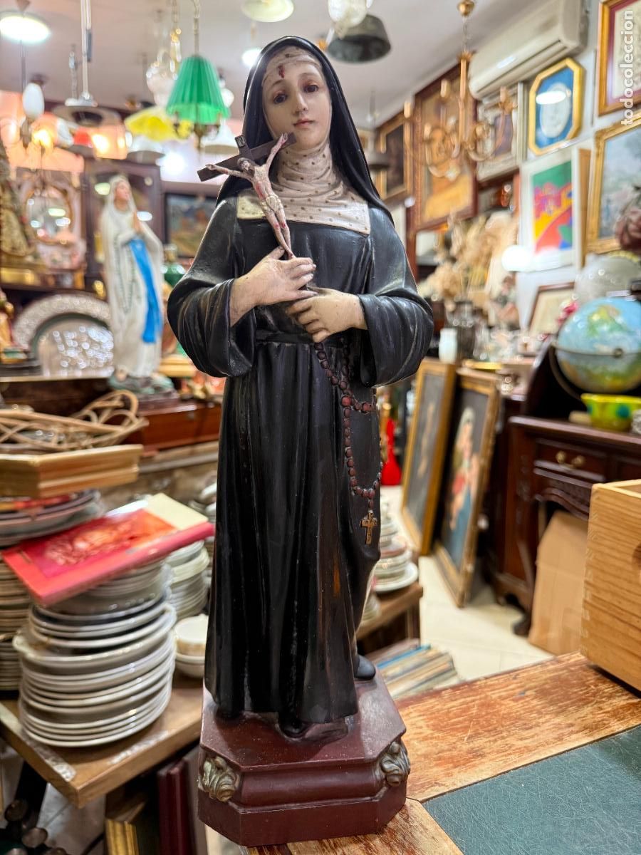 Antig&uuml;edades: ANTIGUA IMAGEN SANTA RITA DE OLOT - MEDIDA 43 CM - RELIGIOSO