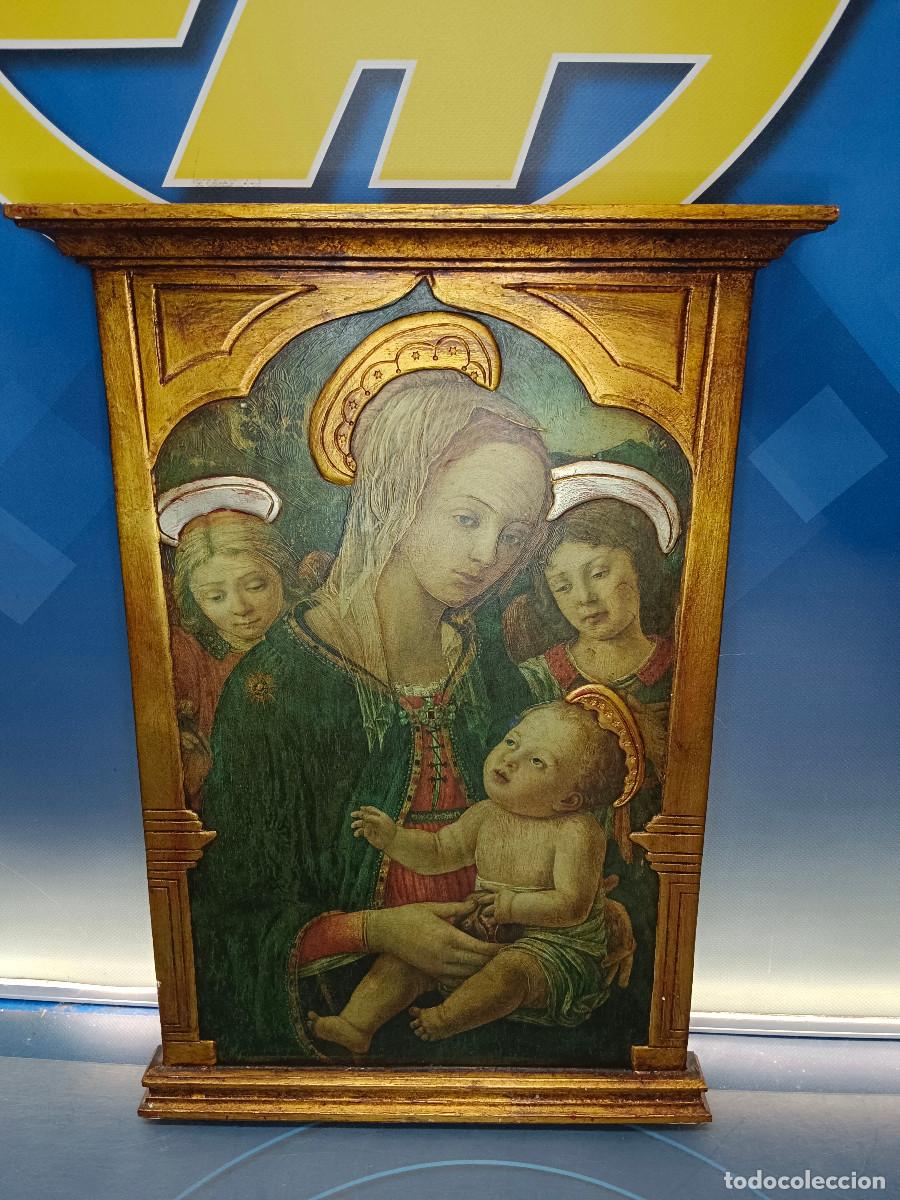 Antig&uuml;edades: Reproducci&oacute;n en madera, Virgen con el ni&ntilde;o y dos &aacute;ngeles de filippo lippi