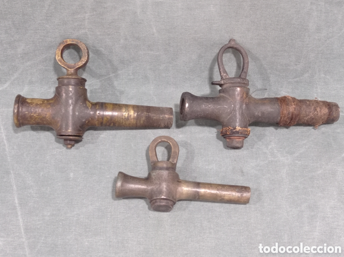 Antig&uuml;edades: ANTIGUA CANILLA O GRIFO DE TINA DE VINO - EN BRONCE - LOTE DE 3