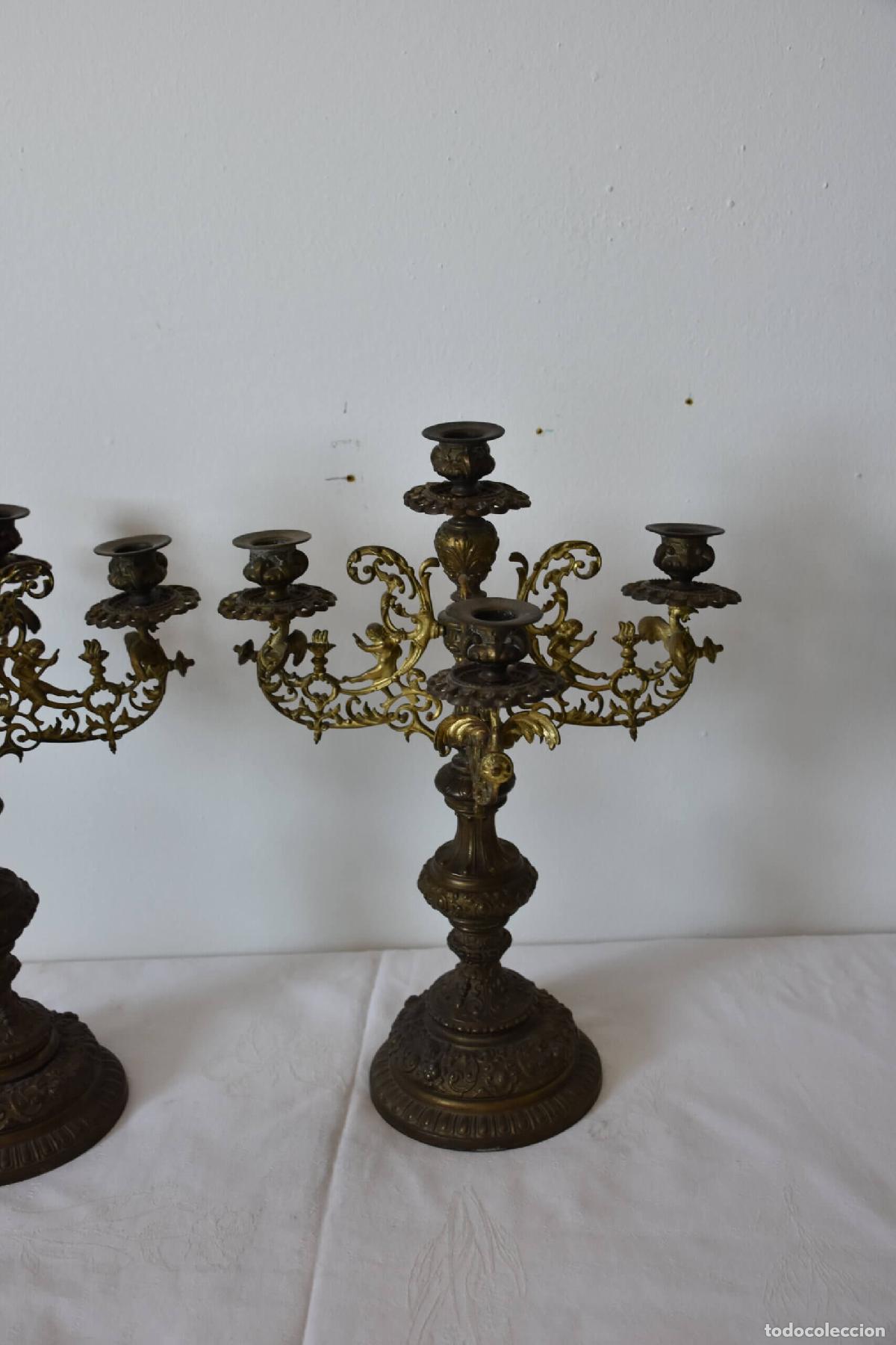 Antig&uuml;edades: Pareja de candelabros 5 luces - Foto 2