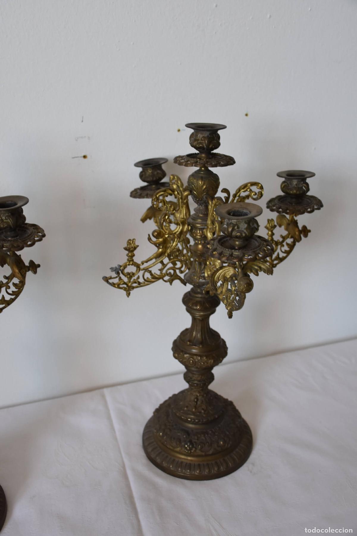 Antig&uuml;edades: Pareja de candelabros 5 luces - Foto 5