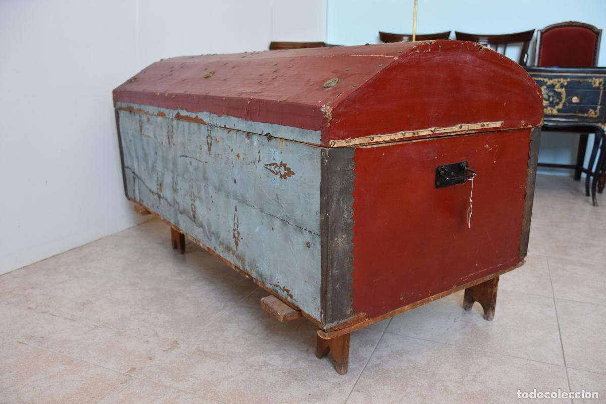 Antig&uuml;edades: Arcon antiguo rojo madera policromada - Foto 9