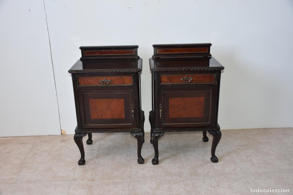 Antig&uuml;edades: Pareja de mesillas patas Chippendale - Foto 2