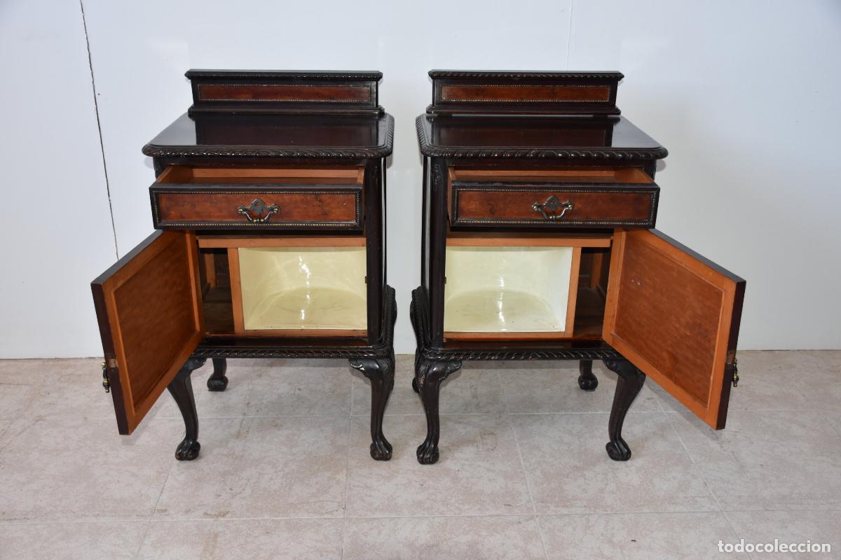 Antig&uuml;edades: Pareja de mesillas patas Chippendale - Foto 4