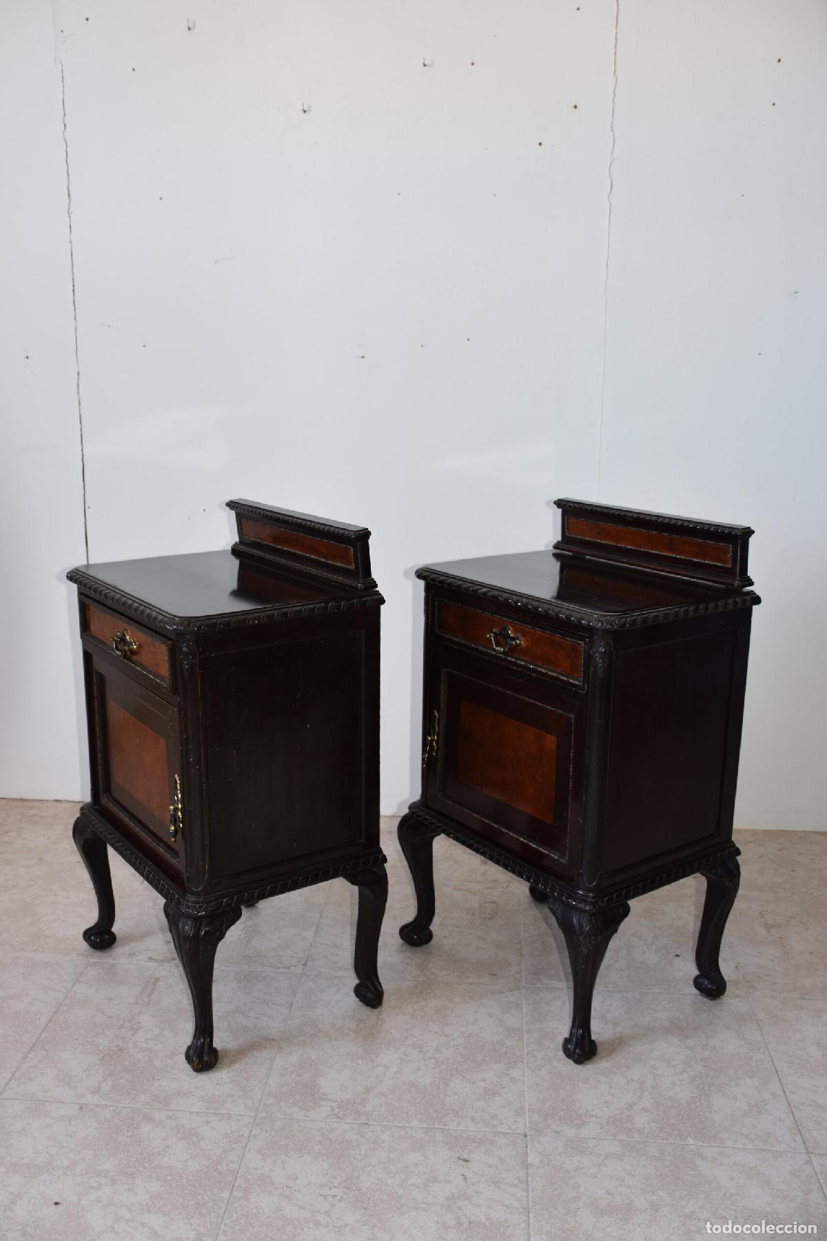 Antig&uuml;edades: Pareja de mesillas patas Chippendale - Foto 6