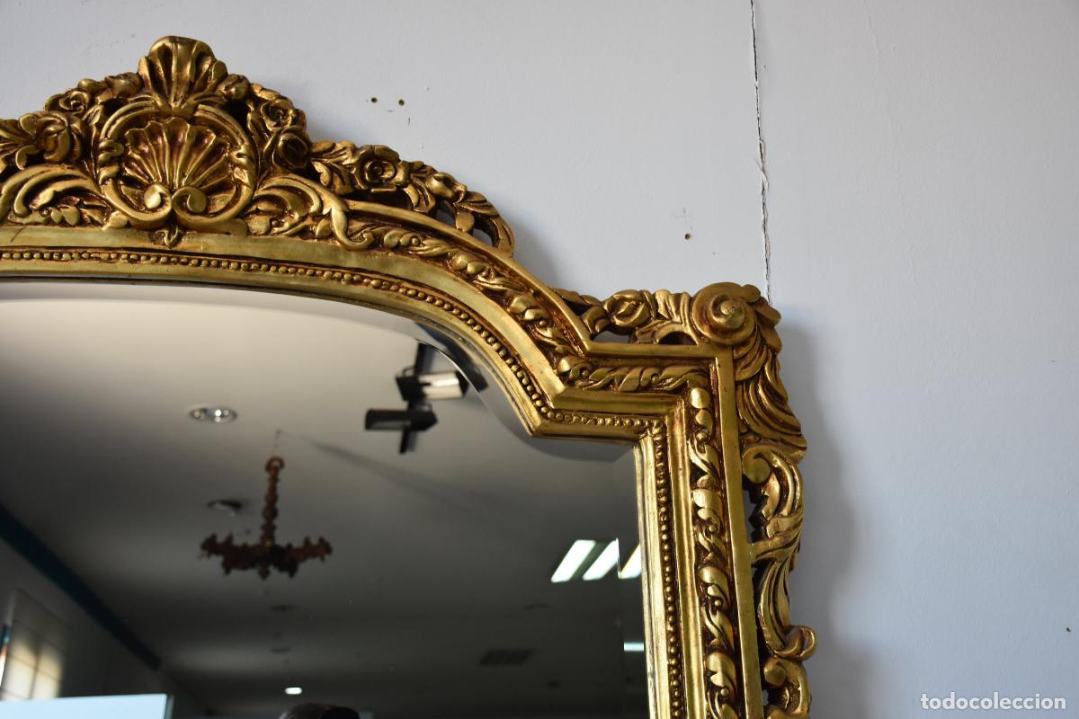Antig&uuml;edades: Gran espejo antiguo madera policromada oro - Foto 6