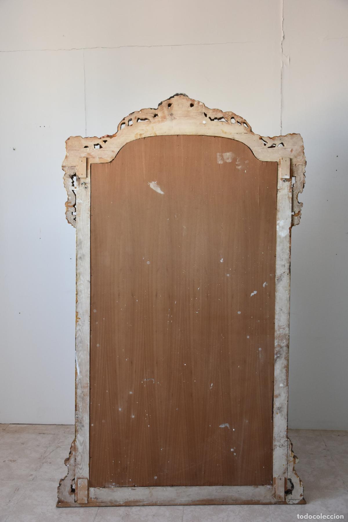 Antig&uuml;edades: Gran espejo antiguo madera policromada oro - Foto 9