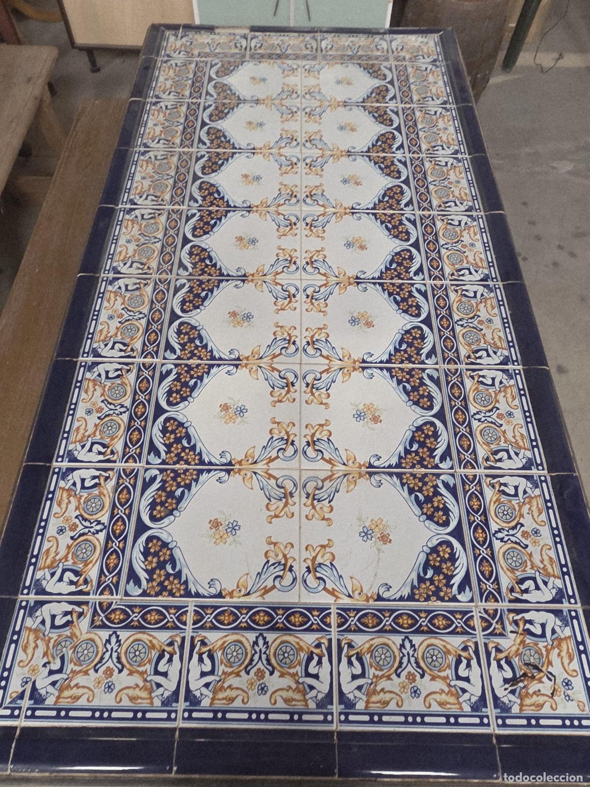 Antig&uuml;edades: Mesa de hierro y azulejos de ceramica - Foto 3
